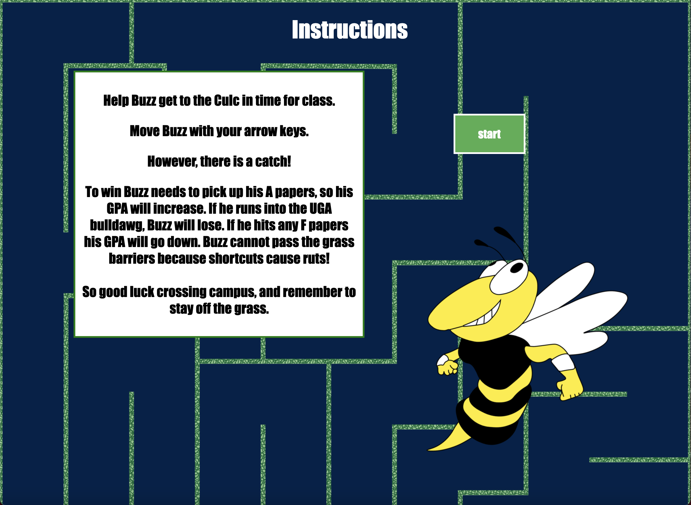 Instructions screen for Buzz and the Long Way Home