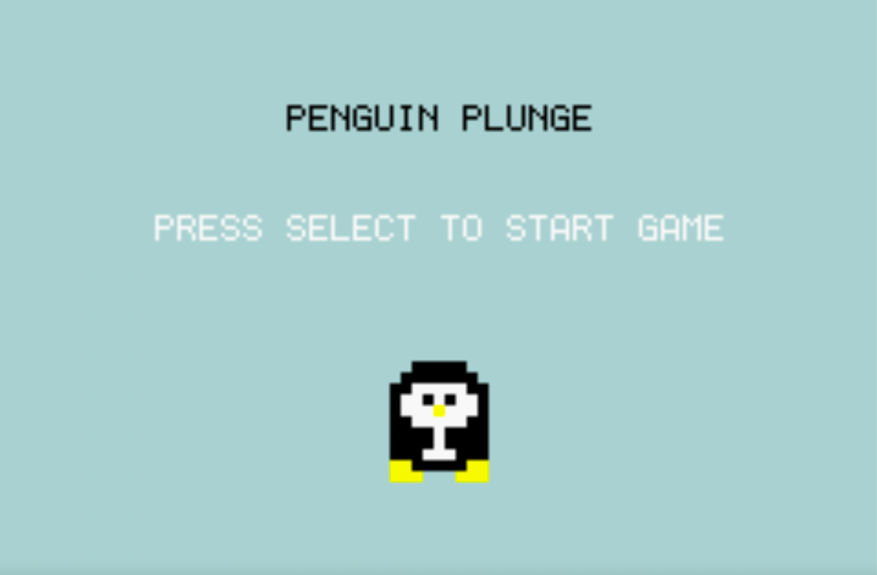 Start screen for Penguin Plunge Game