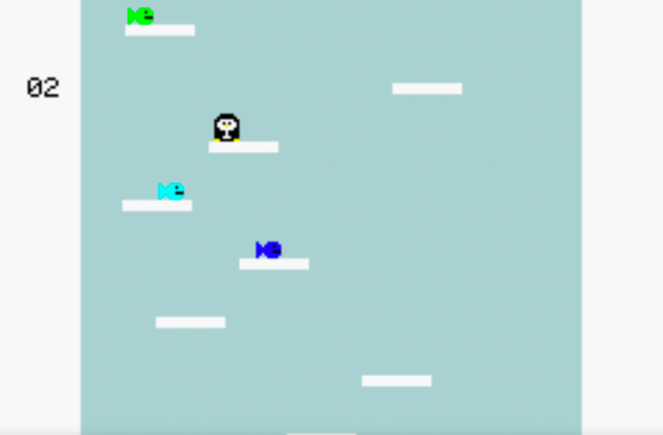 Main screen for playing Penguin Plunge Game