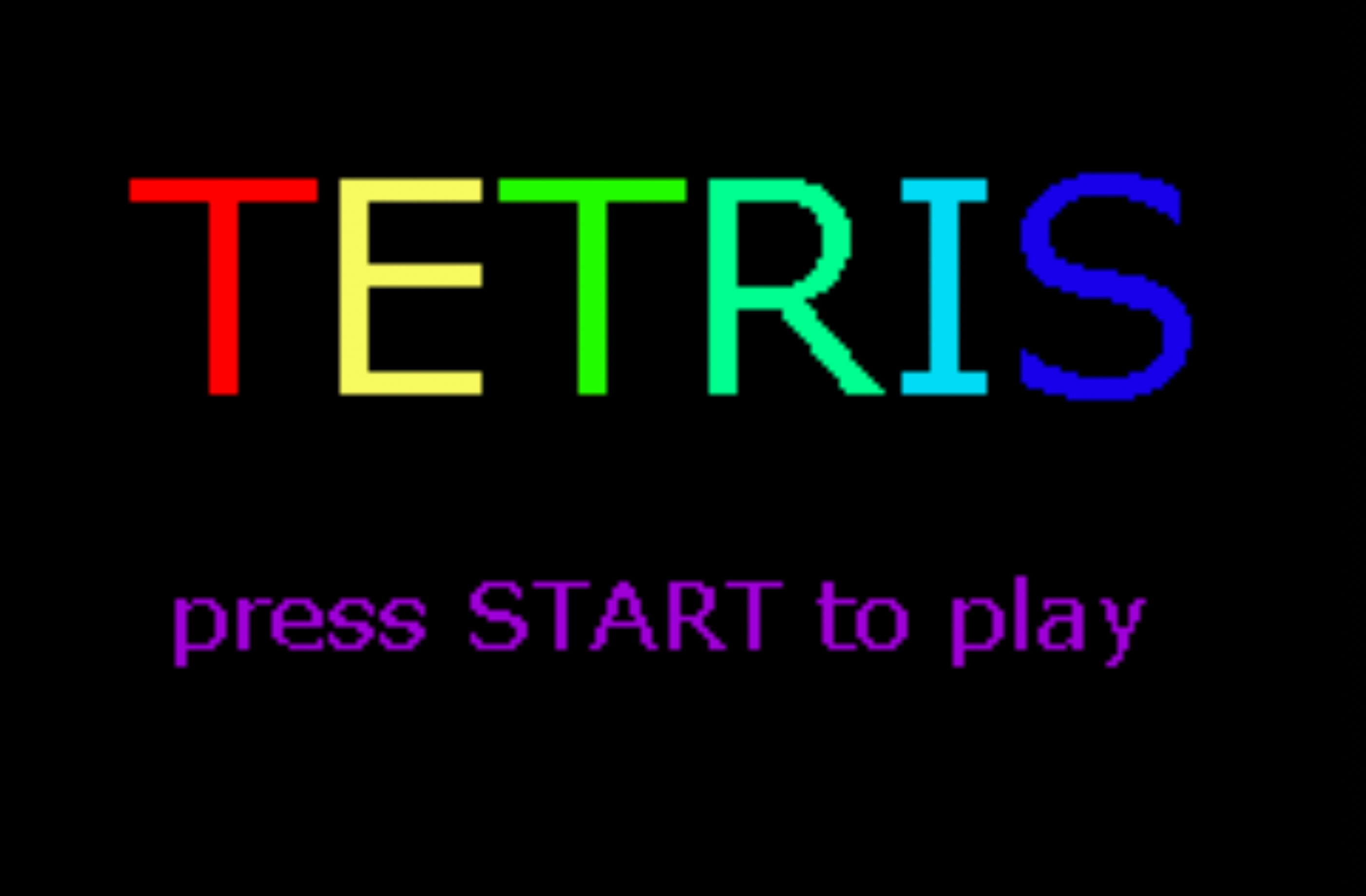Start screen for Tetris Game