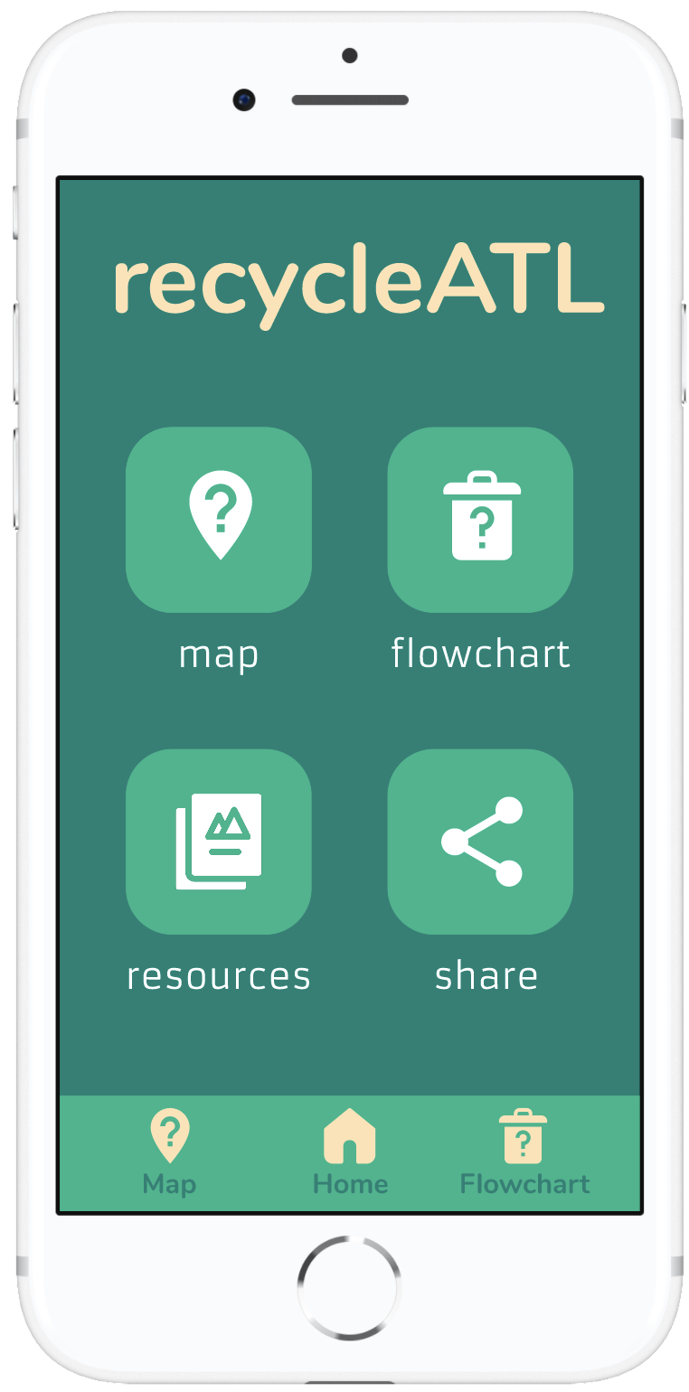 Home page of recycleATL application.